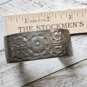 Salisbury Pewter October Flower Cuff Bracelet